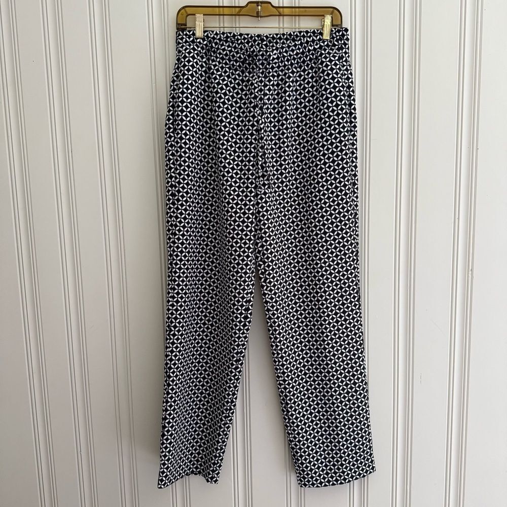 Croft & Barrow Women's Geometric Black and White Wide Leg Pants